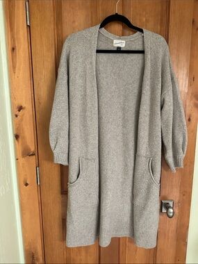 Universal Thread Gray/ Taupe Open-Front Long Cardigan